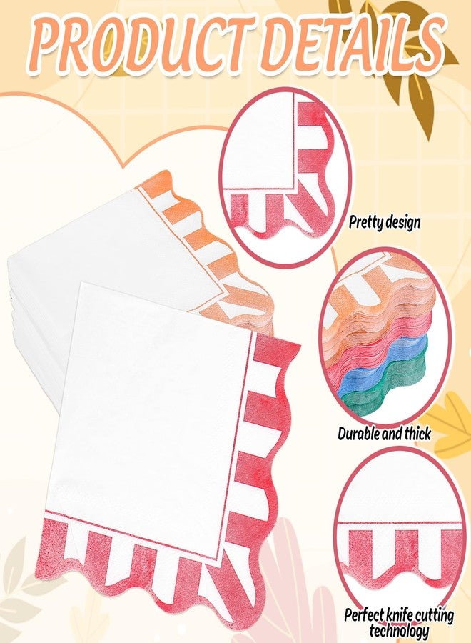 JarThenaAMCS مناديل ورقية مخططة ومزخرفة من JarThenaAMCS، 100 قطعة، مناسبة لحفلات رأس السنة، مناديل كوكتيل بألوان الباستيل، مناشف يد للاستخدام مرة واحدة، مثالية لحفلات الصيف، حفلات الزفاف، أعياد الميلاد، وتزيين الطاولات. - Image 3